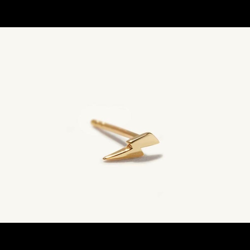 Mejuri 14K Single Lightning Bolt Stud